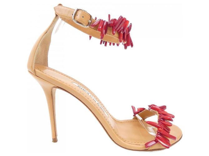 Sandali Manolo Blahnik Marrone Rosso
