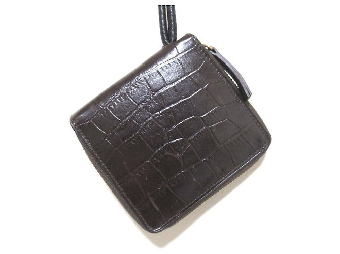 Dries Van Noten Zip Around Geldbörse Braun