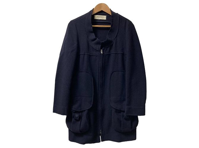 Casaco de lã Marni com design cutoff Azul Azul marinho