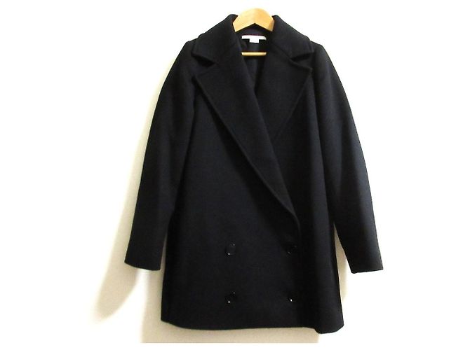 Stella Mc Cartney Stella McCartney Wool Double Breasted Coat Black