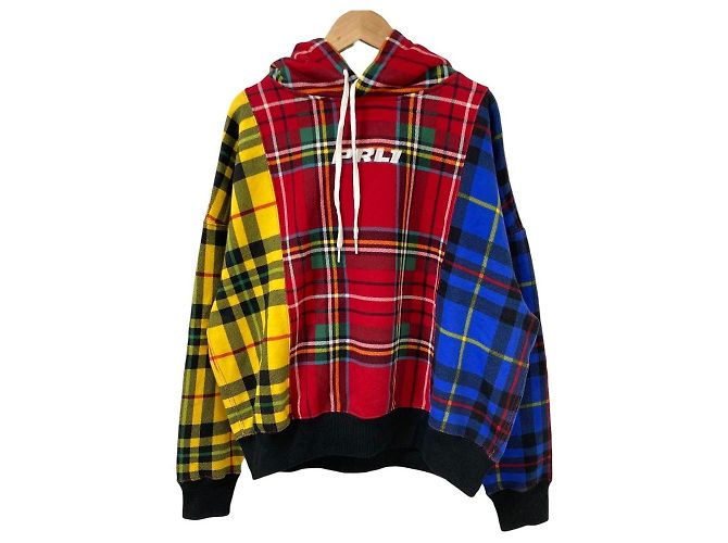 Polo Ralph Lauren Patchwork-Karo-Hoodie aus Baumwolle Rot Blau Gelb