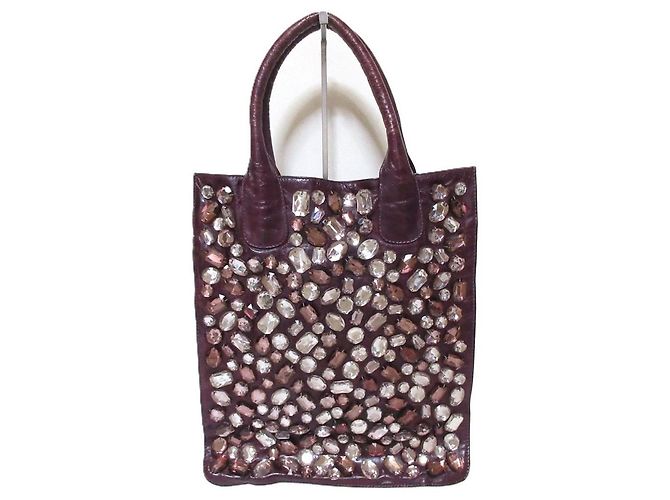 Autre Marque Saco Tote de Couro Barneys New York Roxo