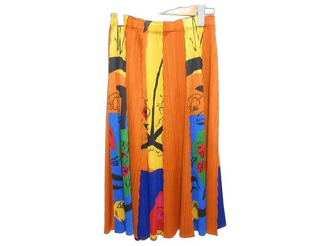 Issey Miyake PLEATS PLEASE Plisse-Rock mit Dessin-Print Mehrfarben