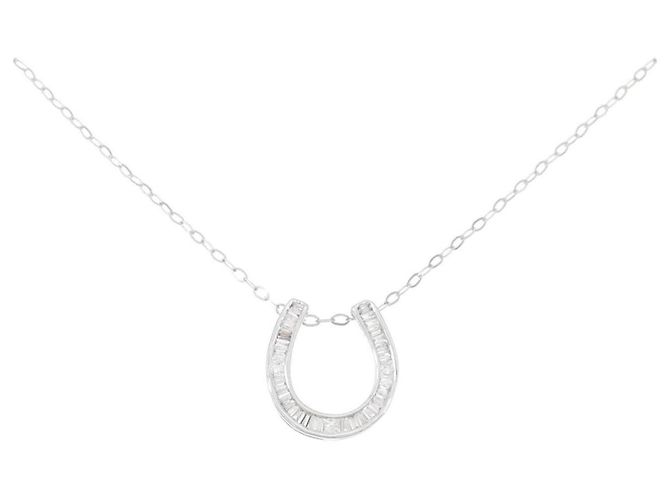 Autre Marque Horseshoe Au750 Diamantenhalskette Silber
