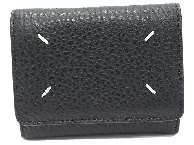 Maison Martin Margiela Cartera tri-fold de becerro Maison Margiela Negro