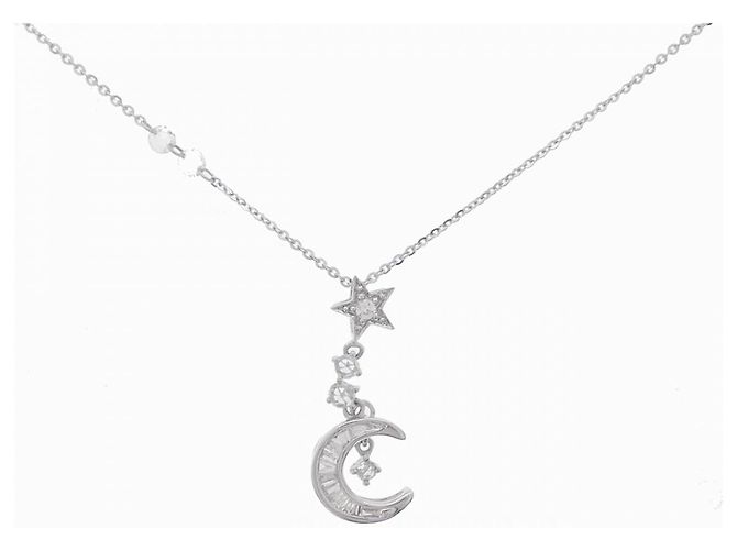 Autre Marque Collar de diamantes Au750 Plata