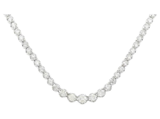 Autre Marque Colar de Pt850 e diamantes Prata