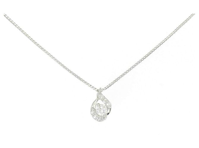 Autre Marque Collar de diamantes PT900 PT850 Plata
