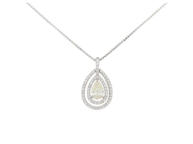 Autre Marque Collar de diamantes PT900 PT850 Plata