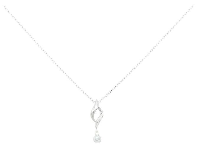 Autre Marque Collar de oro blanco K10 y diamantes Plata