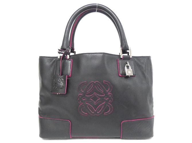 Bolsa de couro Loewe Amazona Preto Rosa