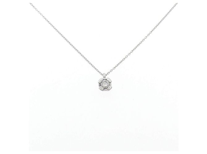 Autre Marque Diamantenhalskette PT900 PT850 Silber