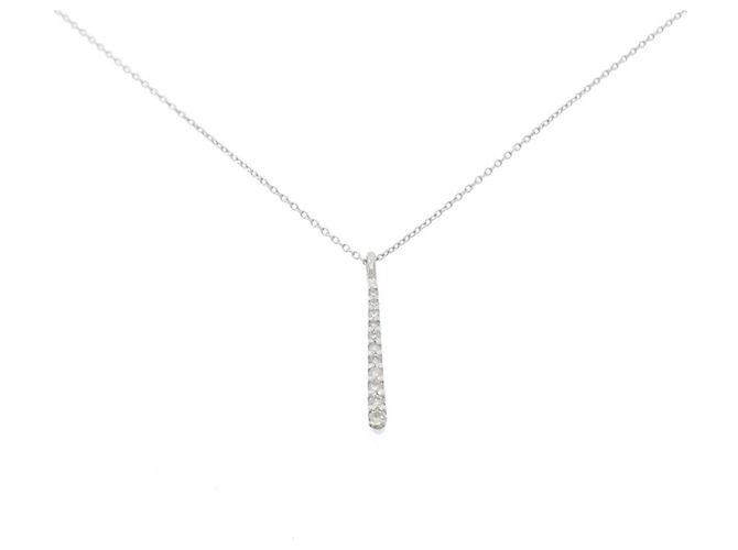 Autre Marque Diamantenhalskette Pt900 Pt850 Silber