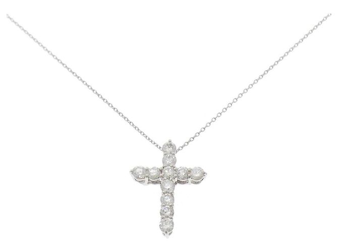 Autre Marque Colar de Diamantes PT900 PT850 Prata