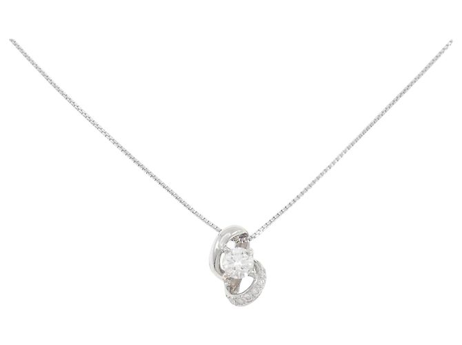Autre Marque Colar de platina e diamantes Prata