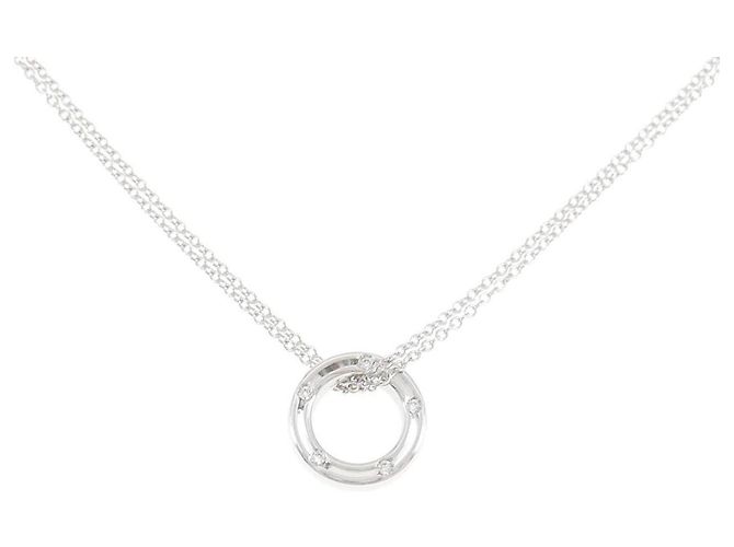Autre Marque Collana Damiani D Side in oro bianco 750 e diamanti Argento