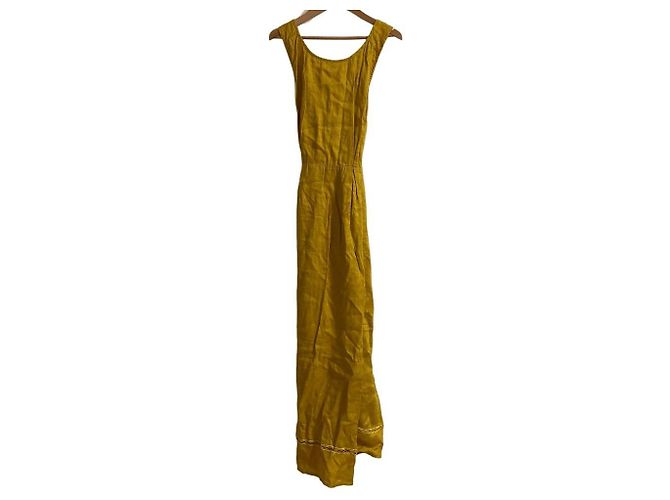 Autre Marque Marilyn Moon Leinenkleid Gelb
