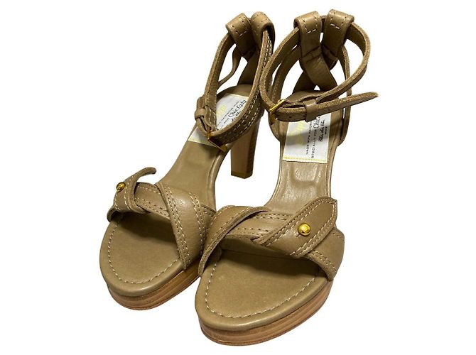 Autre Marque Pippi Ankle Strap Sandals Green Khaki