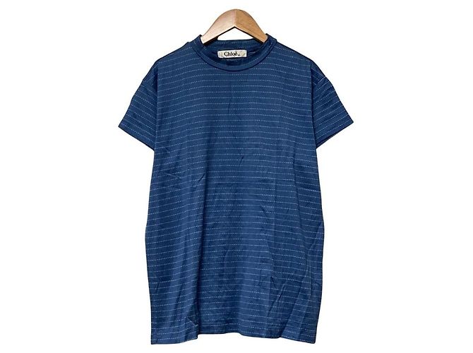 Chloé T-shirt a maniche corte a righe Chloe Blu