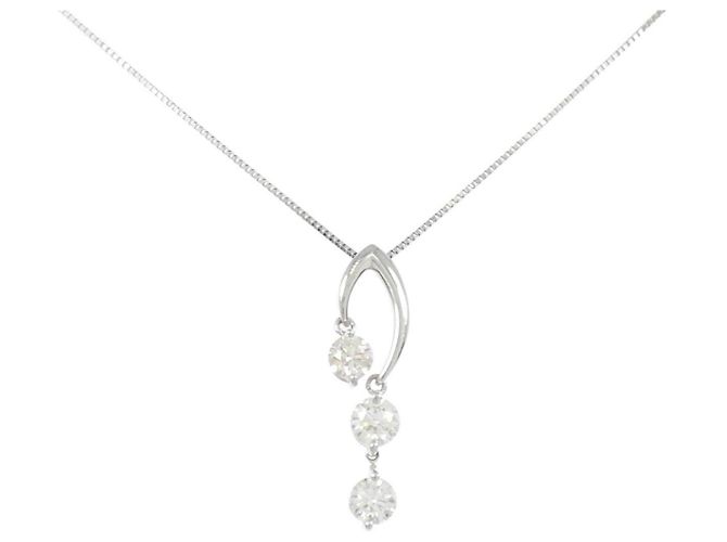 Autre Marque Diamantenhalskette PT900 PT850 Silber
