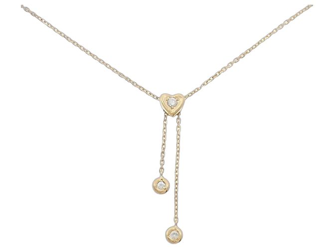 Autre Marque Colar de Coração com Diamantes Au750 Dourado
