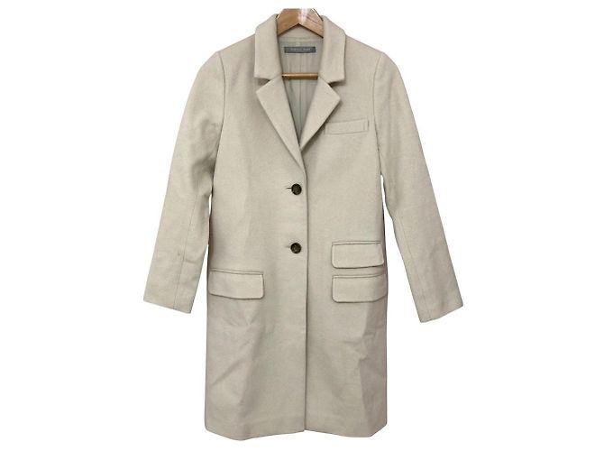 Theory luxe Wool Chester Coat White Eggshell