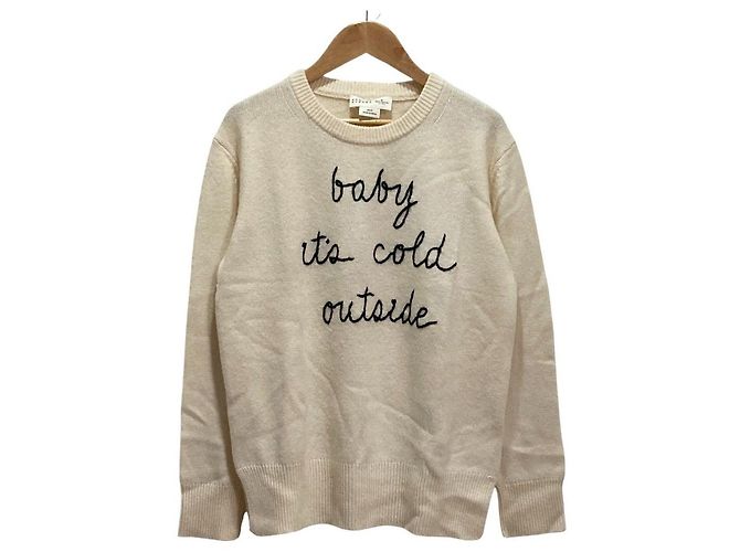 Kate Spade BROOME STREET Strickpullover mit Stickerei Weiß Aus weiß