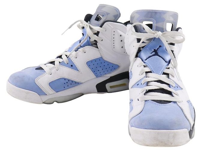 Autre Marque Nike AIR JORDAN 6 RETRO Synthetic Sneaker Weiß Hellblau