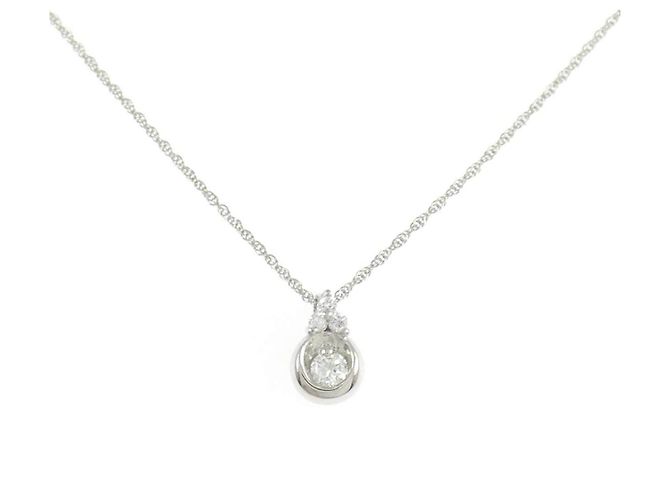 Autre Marque Diamantenhalskette Pt900 Pt850 Silber