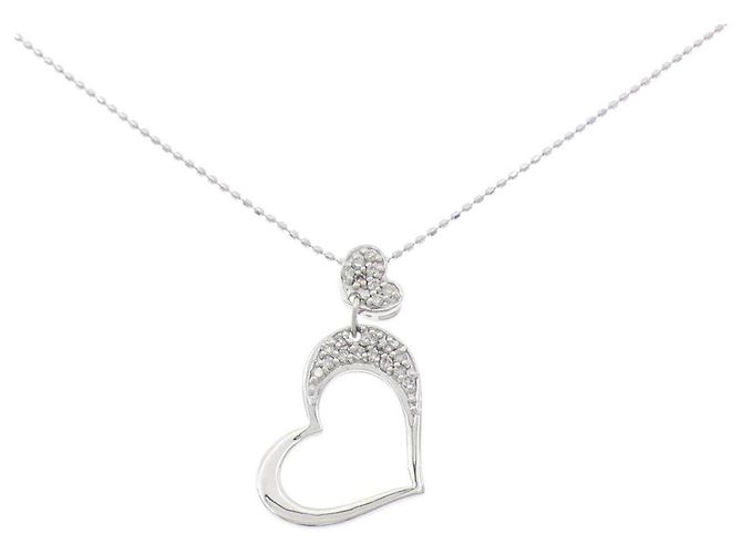 Autre Marque Collar de oro blanco Au750 y diamantes Plata