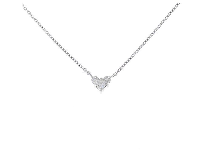 Autre Marque Diamantenhalskette Pt900 Pt850 Silber