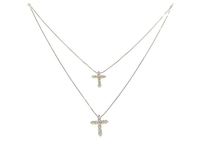 Autre Marque Collana Croce Diamanti Au750 D'oro
