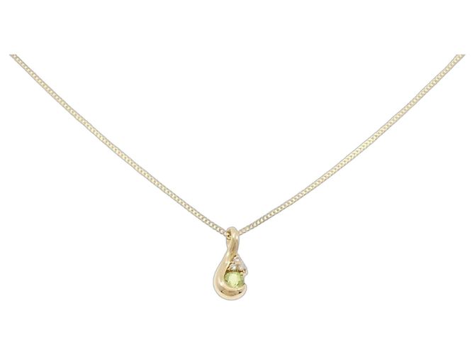 Autre Marque Collana Au750 Peridoto e Diamanti D'oro