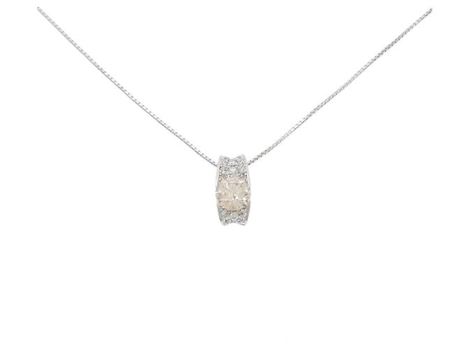 Autre Marque Collana in platino e diamanti Argento