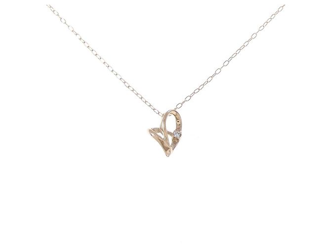 Autre Marque K10 Pink Gold Diamantenhalskette