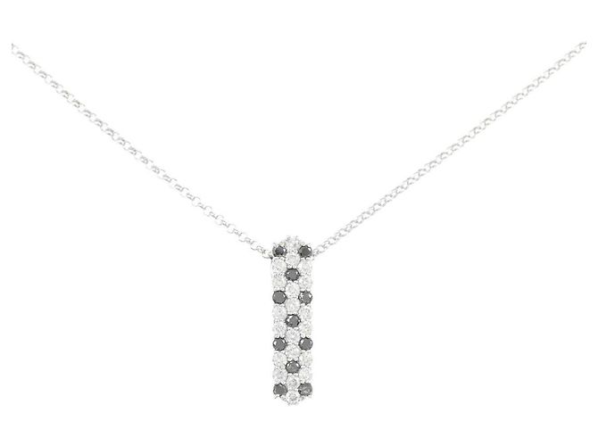 Autre Marque Collar de oro blanco Au750 y diamantes Plata