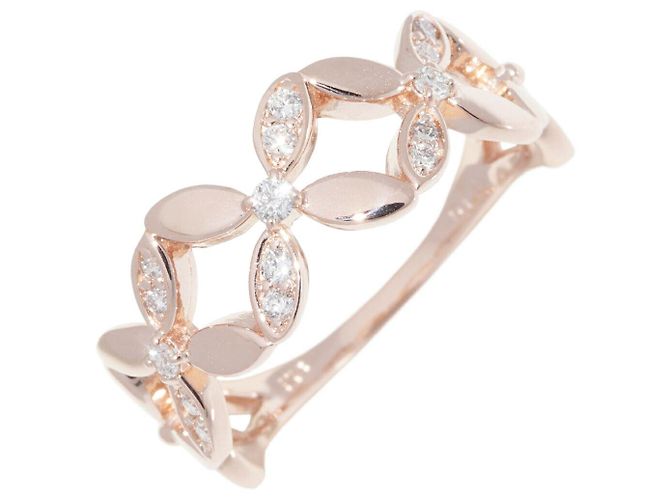 Autre Marque Anel Flor de Diamantes Au750 Rosa