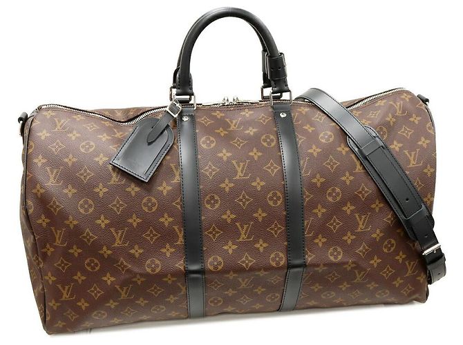 Borsa Boston Louis Vuitton Keepall Bandouliere Monogram Macassar Marrone