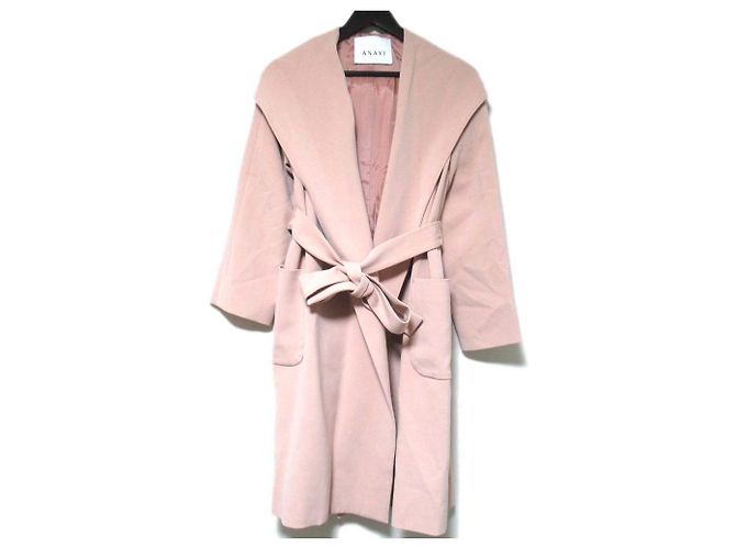 Autre Marque Abrigo de tela doble ANAYI Rosa Beige