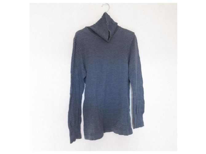 Autre Marque 45R Border Rollkragen Strickpullover Blau