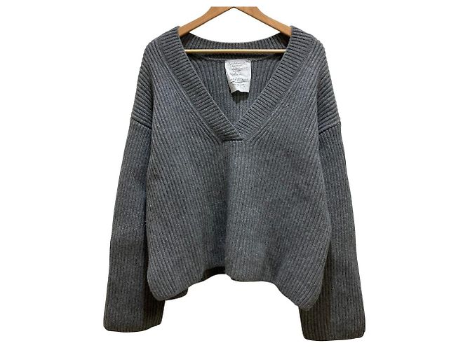 Autre Marque Chaos Ice Monet Knit Pullover aus Kaschmir-Mischung Braun