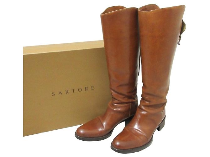 Autre Marque Botas longas de couro Sartore Marrom