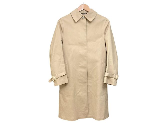 Abrigo de cuello sencillo cauchutado Mackintosh Beige