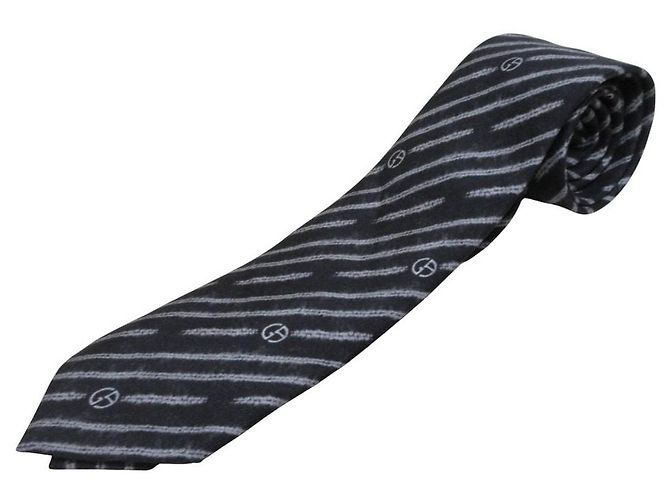 Giorgio Armani Silk Tie Brown Black