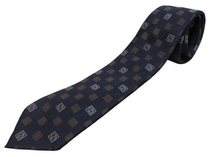 Cravatta in seta Giorgio Armani Marrone Blu Blu navy
