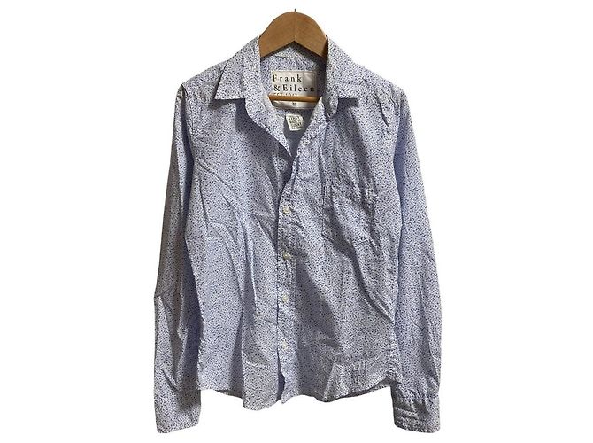 Autre Marque Camisa de algodón Frank&Eileen BARRY Blanco Azul