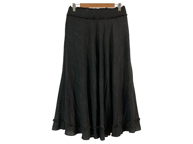 Autre Marque Falda acampanada de denim Ingeborg Negro
