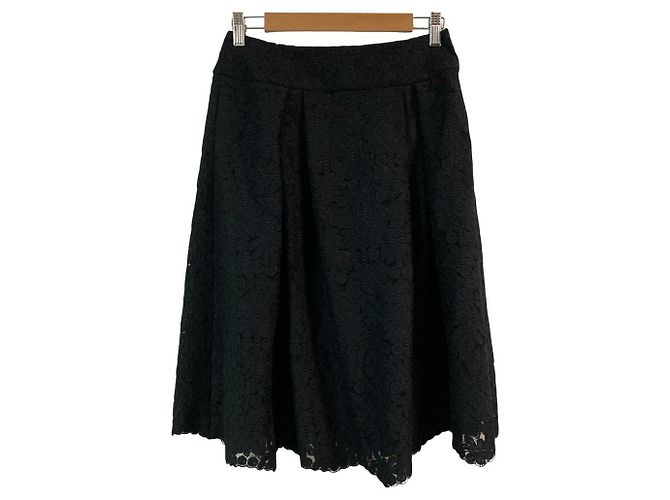 Autre Marque INGEBORG Spitzenrock mit Blumenmuster Schwarz