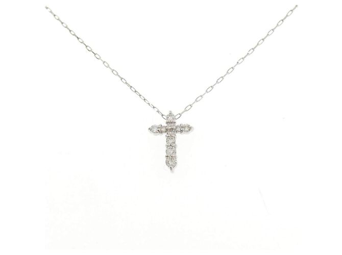 Autre Marque Platin-Diamant-Halskette PT900 PT850 Silber