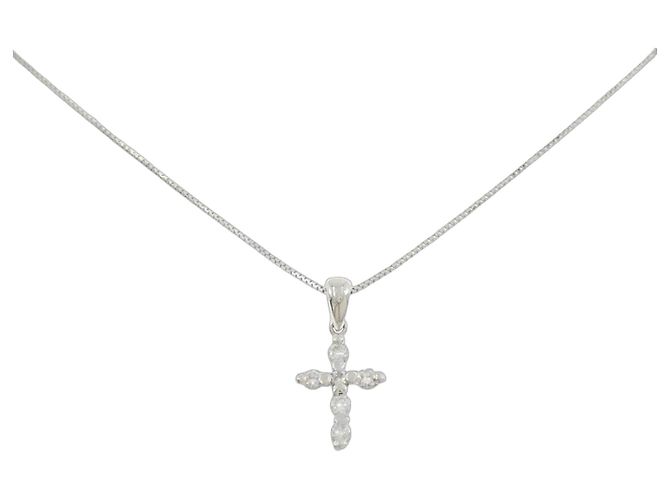 Autre Marque Colar de Diamantes Pt900 Pt850 Prata